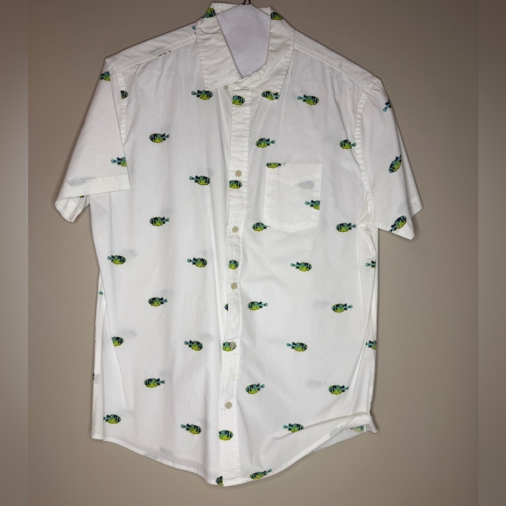 Urban Pipeline White Tropical Print Men's Shirt